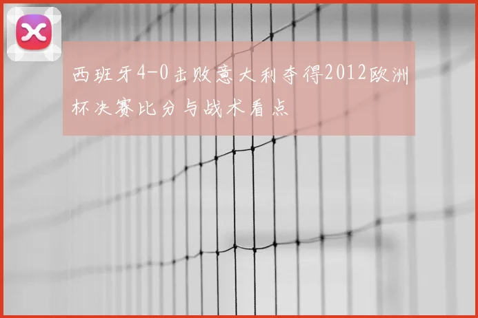 西班牙4-0击败意大利夺得2012欧洲杯决赛比分与战术看点